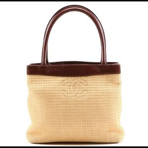 Chanel Woven Raffia and Leather Tote